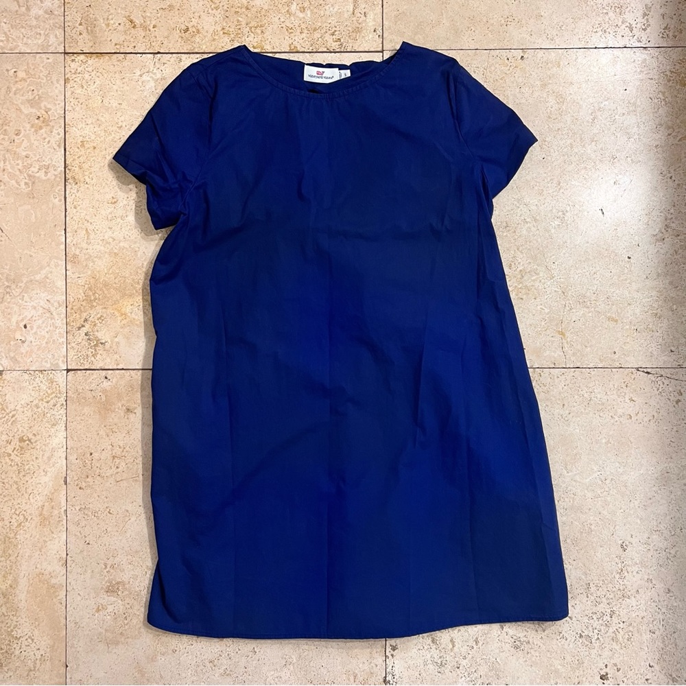 Vineyard Vines Bow Back Short Sleeve Dress Navy Blue Sheath Sz S - Picture 4 of 10